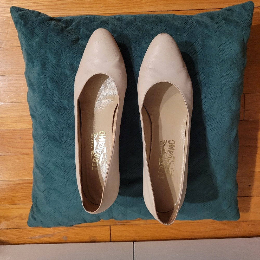 Vintage white Ferragamo heels